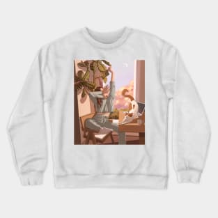 Girl boss and cat Crewneck Sweatshirt